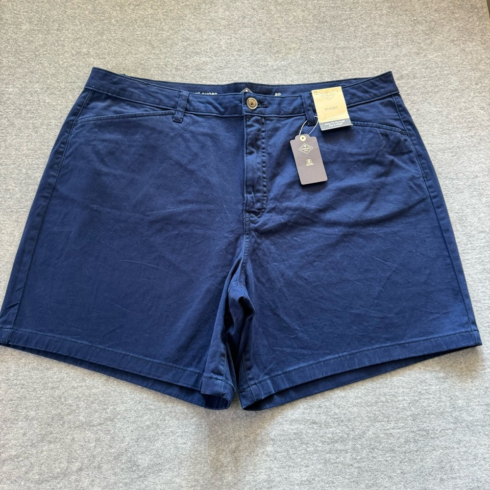 St. John’s Bay Blue American Navy Mid Rise Comfy Shorts Women’s Plus Size 20 NWT